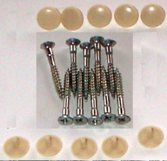 Holz Schrauben 10 Stk. Senkkopf Spax 4,5 x 40 + Steckkappe hellbeige NEU