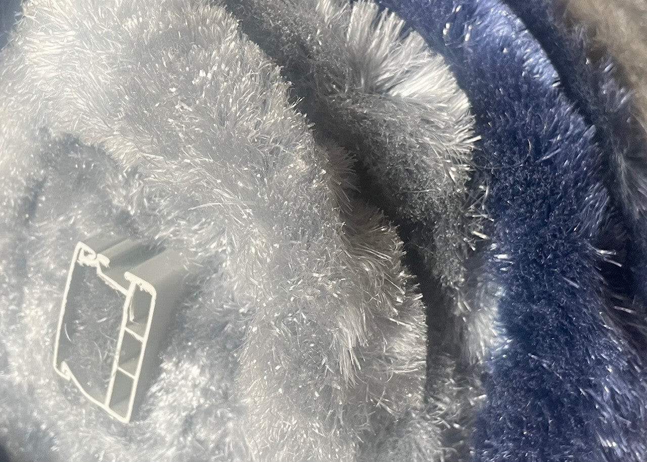 Flauschvorhang Chenille Vorhang 56 x 185 cm grau/dunkelblau 912610r3 NEU