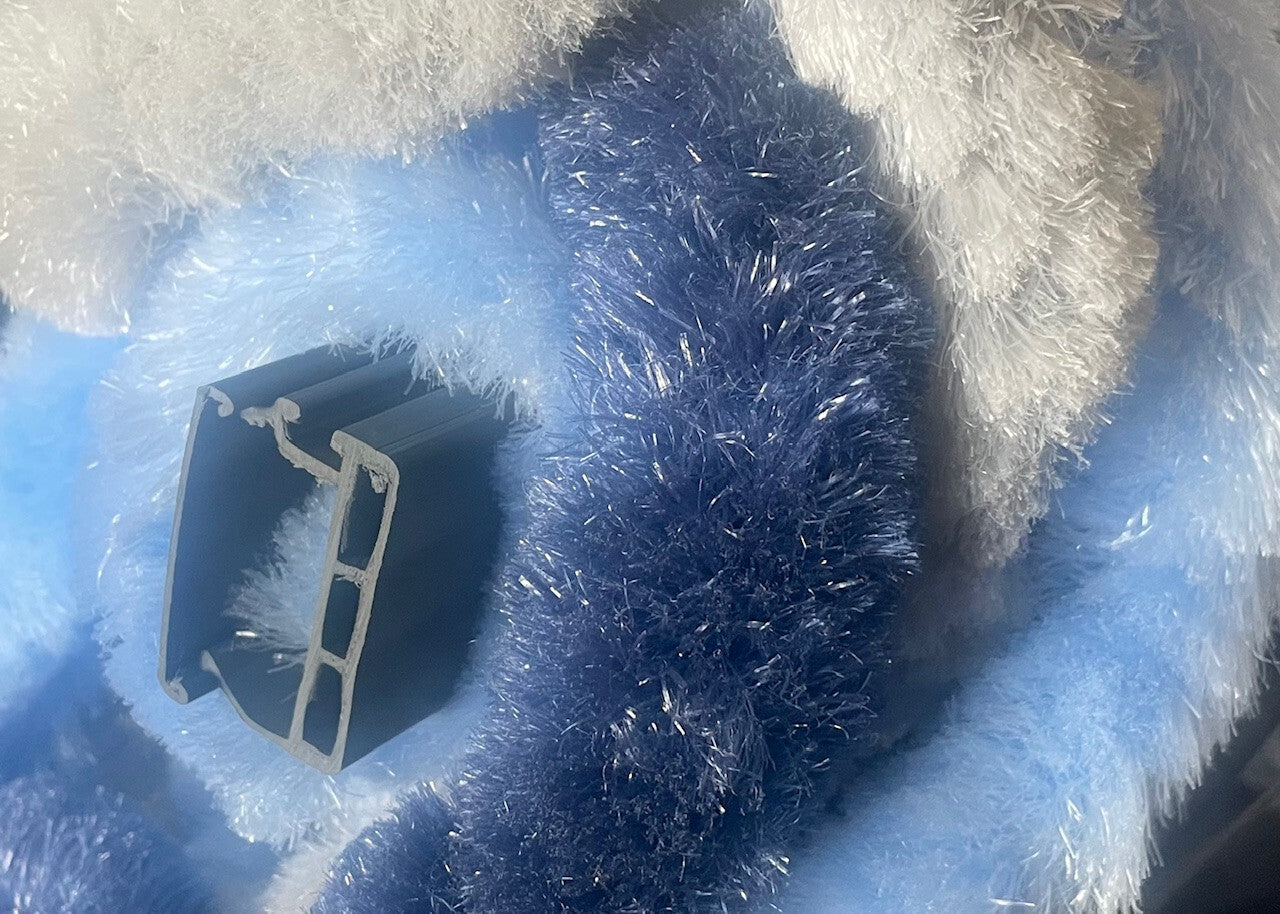 Flauschvorhang Chenille Vorhang 56x185 cm blau/hellblau/grau  133500b2 NEU