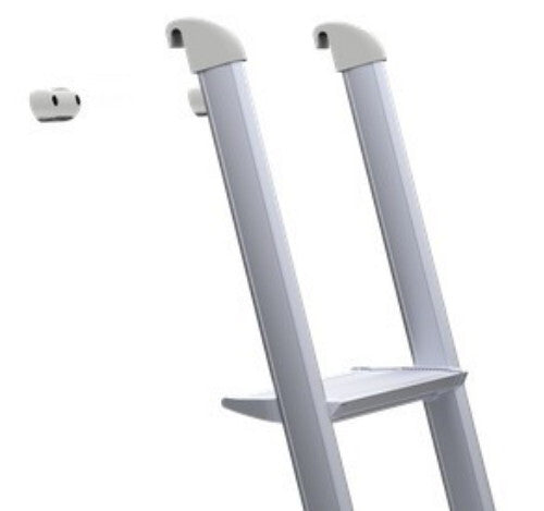 Leiter Alkovenleiter 4 TIEFE Stufen Alu 130 cm lang Halter 97774p NEU